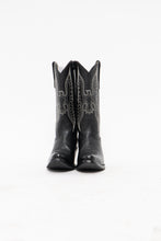 Load image into Gallery viewer, Vintage x Made in Mexico x Black Pebble Leather Embroidered Cowboy Boots (9-9.5W)