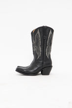 Load image into Gallery viewer, Vintage x Made in Mexico x Black Pebble Leather Embroidered Cowboy Boots (9-9.5W)