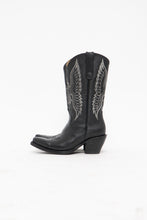 Load image into Gallery viewer, Vintage x Made in Mexico x Black Pebble Leather Embroidered Cowboy Boots (9-9.5W)
