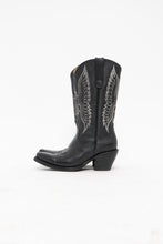 Load image into Gallery viewer, Vintage x Made in Mexico x Black Pebble Leather Embroidered Cowboy Boots (9-9.5W)