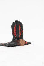 Load image into Gallery viewer, Vintage x Made in Brazil x Red, Black Leather Studded Cowboy Boots (6W)