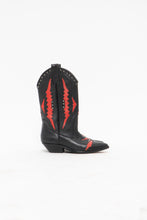 Load image into Gallery viewer, Vintage x Made in Brazil x Red, Black Leather Studded Cowboy Boots (6W)