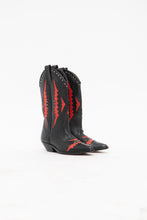 Load image into Gallery viewer, Vintage x Made in Brazil x Red, Black Leather Studded Cowboy Boots (6W)