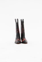 Load image into Gallery viewer, Vintage x Made in Brazil x Red, Black Leather Studded Cowboy Boots (6W)