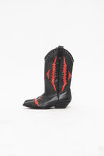 Load image into Gallery viewer, Vintage x Made in Brazil x Red, Black Leather Studded Cowboy Boots (6W)