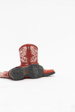 Load image into Gallery viewer, DURANGO x Red Leather Embroidered Biker Cowboy Boot (7W)