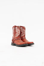 Load image into Gallery viewer, DURANGO x Red Leather Embroidered Biker Cowboy Boot (7W)