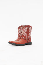 Load image into Gallery viewer, DURANGO x Red Leather Embroidered Biker Cowboy Boot (7W)