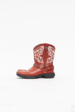 Load image into Gallery viewer, DURANGO x Red Leather Embroidered Biker Cowboy Boot (7W)