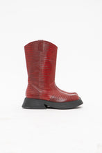 Load image into Gallery viewer, L'INTERVALLE x Made in Spain x Red Croc Platform Leather Boots (10M, 11W)
