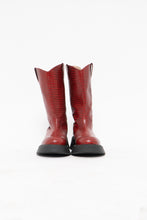 Load image into Gallery viewer, L'INTERVALLE x Made in Spain x Red Croc Platform Leather Boots (10M, 11W)