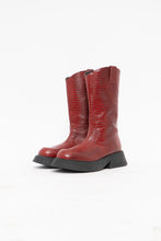 Load image into Gallery viewer, L'INTERVALLE x Made in Spain x Red Croc Platform Leather Boots (10M, 11W)