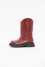 Load image into Gallery viewer, L'INTERVALLE x Made in Spain x Red Croc Platform Leather Boots (10M, 11W)