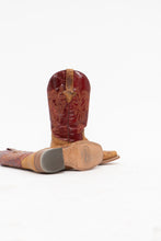 Load image into Gallery viewer, JB DILLON x Made in Mexico x Deadstock Red, Camel Snakeskin Leather Cowboy Boots (5, 5.5W)