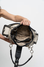 Load image into Gallery viewer, Vintage x MONTANA WEST Black, White Pebble Leather Rhinestone Purse