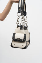 Load image into Gallery viewer, Vintage x MONTANA WEST Black, White Pebble Leather Rhinestone Purse