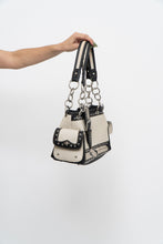 Load image into Gallery viewer, Vintage x MONTANA WEST Black, White Pebble Leather Rhinestone Purse