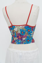 Load image into Gallery viewer, Vintage x Red, Blue Floral Cropped Swim Tank (XS, S)