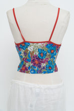 Load image into Gallery viewer, Vintage x Red, Blue Floral Cropped Swim Tank (XS, S)