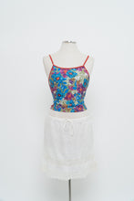 Load image into Gallery viewer, Vintage x Red, Blue Floral Cropped Swim Tank (XS, S)