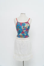 Load image into Gallery viewer, Vintage x Red, Blue Floral Cropped Swim Tank (XS, S)