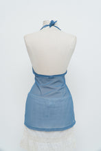 Load image into Gallery viewer, Vintage x LA SENZA Blue Mesh Embroidered Halter (S, M)