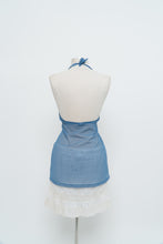 Load image into Gallery viewer, Vintage x LA SENZA Blue Mesh Embroidered Halter (S, M)