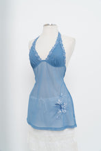 Load image into Gallery viewer, Vintage x LA SENZA Blue Mesh Embroidered Halter (S, M)