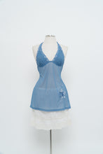 Load image into Gallery viewer, Vintage x LA SENZA Blue Mesh Embroidered Halter (S, M)