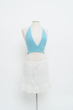 Load image into Gallery viewer, Vintage x Teal Crochet Halter Bra Top (S, M)