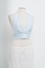 Load image into Gallery viewer, Vintage x Blue, White Lace Halter Top (S-L)