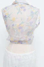 Load image into Gallery viewer, Vintage x Light Purple Mesh Floral Cropped Vest (L)