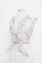 Load image into Gallery viewer, Vintage x Light Purple Mesh Floral Cropped Vest (L)