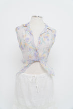 Load image into Gallery viewer, Vintage x Light Purple Mesh Floral Cropped Vest (L)