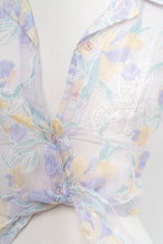 Load image into Gallery viewer, Vintage x Light Purple Mesh Floral Cropped Vest (L)