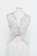 Load image into Gallery viewer, Vintage x Light Purple Mesh Floral Cropped Vest (L)