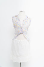 Load image into Gallery viewer, Vintage x Light Purple Mesh Floral Cropped Vest (L)