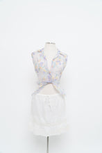 Load image into Gallery viewer, Vintage x Light Purple Mesh Floral Cropped Vest (L)