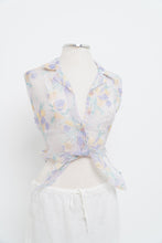 Load image into Gallery viewer, Vintage x Light Purple Mesh Floral Cropped Vest (L)
