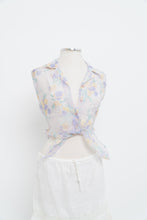 Load image into Gallery viewer, Vintage x Light Purple Mesh Floral Cropped Vest (L)