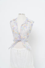 Load image into Gallery viewer, Vintage x Light Purple Mesh Floral Cropped Vest (L)