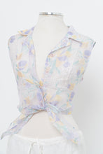 Load image into Gallery viewer, Vintage x Light Purple Mesh Floral Cropped Vest (L)