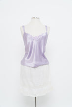 Load image into Gallery viewer, Vintage x Lilac Satin Lace-cutout Tank (L)