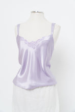 Load image into Gallery viewer, Vintage x Lilac Satin Lace-cutout Tank (L)