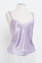 Load image into Gallery viewer, Vintage x Lilac Satin Lace-cutout Tank (L)