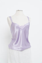 Load image into Gallery viewer, Vintage x Lilac Satin Lace-cutout Tank (L)