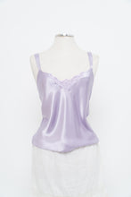 Load image into Gallery viewer, Vintage x Lilac Satin Lace-cutout Tank (L)