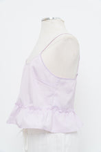 Load image into Gallery viewer, Modern x VERO MODA Light Pink Fine Stripe Peplum Crop (M)