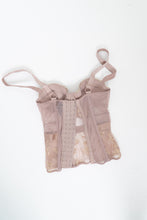Load image into Gallery viewer, VICTORIA SECRET x Blush, Gold Metallic Lace Corset (XS, B Cup)