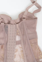 Load image into Gallery viewer, VICTORIA SECRET x Blush, Gold Metallic Lace Corset (XS, B Cup)